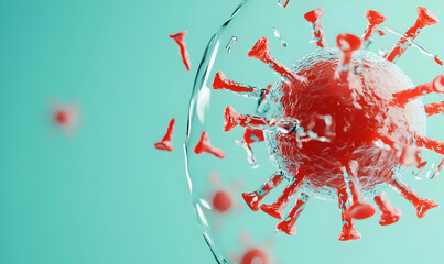 Poster - H5N1 Avian Virus Particle Isolated, Detailed view of a viral particle showcasing structure and characteristics in a clear background
