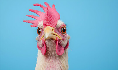 Poster - H5N1 Bird Flu Under Microscope, detailed view of viral structures against a deep blue background, showcasing the complexity of avian influenza.
