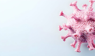 Poster - Isolated H5N1 Virus Particle on Soft Pastel Background, showcasing intricate details of the virus structure against a gentle hue.