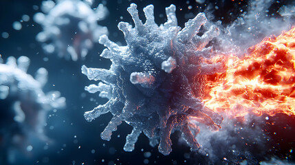 Poster - H5N1 Virus Particles in Air, Visualization of airborne H5N1 virus particles, highlighting their structure and potential transmission pathways.