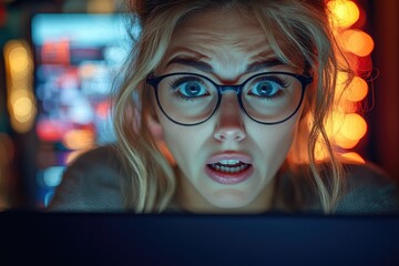 Poster - A person sitting and looking at a laptop screen