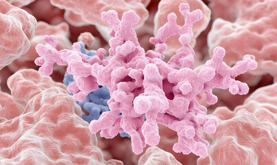 Poster - Microscopic Visualization of H5N1 Bird Flu Virus, Intricate Structure Revealed, Vibrant Soft Colors, Scientific Insight into Avian Influenza