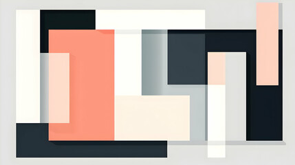 Poster - Minimalist Cubist Artwork, a composition of clean lines and geometric shapes, embodying simplicity and abstraction in vibrant colors.