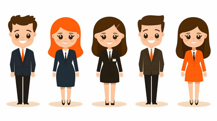 Poster - Sales Management Team Collaboration Concept, showcasing a diverse group strategizing in a modern workspace with flat design elements.