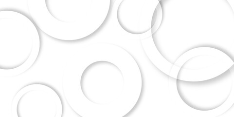 Leinwandbilder - Abstract background with circle white abstract geometric background with soft light white paper circles in design .Gray abstract. Modern design background for report and project presentation template.