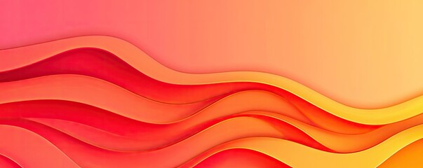 Poster - Vivid gradient idea. Vibrant abstract waves in red and yellow hues create a dynamic modern design.