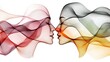 © Leo Rohmann - Abstract colorful shapes of faces merging together in soft transparent hues, symbolizing connection, fluidity, and unity through modern artistic design