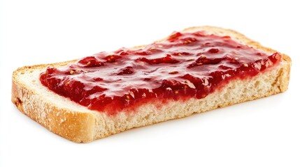 Poster - Freshly spread strawberry jam on a crisp slice of toasted bread ready to enjoy for breakfast or a delightful snack