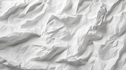 Leinwandbilder - Textured crumpled empty white paper background showcasing abstract patterns and depth for creative design projects and presentations