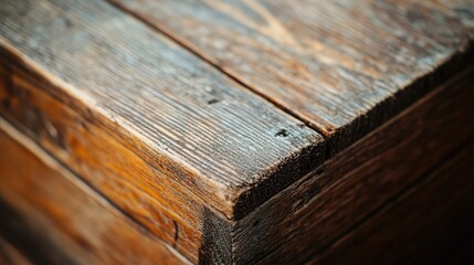 Poster - Textured Surface of an Aged Wooden Box Highlighting Natural Grain in a Seasonal Autumn Setting