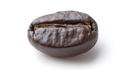 Poster - Closeup macro of freshly roasted Arabica coffee bean highlighting natural antioxidants for enhanced flavor and optimal brewing experience