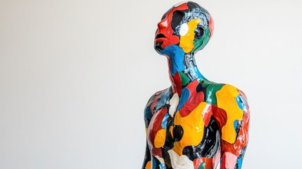 Aufkleber - Vibrant and Unique Molded Human Sculpture Showcasing Contemporary Artistic Expression and Colorful Design