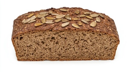 Poster - Sourdough rye bread loaf topped with sunflower seeds showcasing a rustic and wholesome appeal for culinary and food-related projects