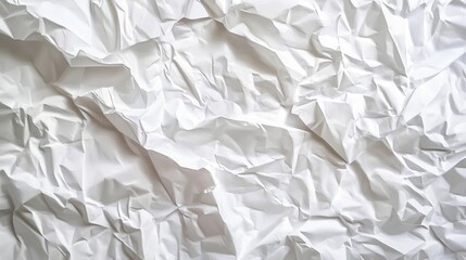 Poster - Crumpled white paper texture ideal for backgrounds and banners in design projects and creative applications