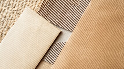 Poster - Cardboard texture backgrounds showcasing various patterns and colors ideal for design and texture applications