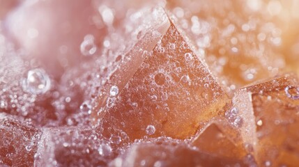 Poster - Abstract Macro Close Up of Colored Pigment Textures with Transparent Bubbles in Soft Warm Tones for Artistic Backgrounds and Designs