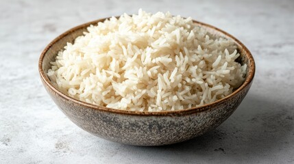Poster - Bowl of fluffy white rice ready to accompany delicious curry dishes for an appetizing meal decoration