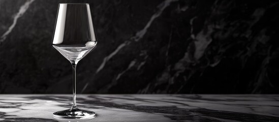 Aufkleber - Elegant wine glass on a luxurious dining table with a minimalist backdrop ideal for text placement and fine dining themes.