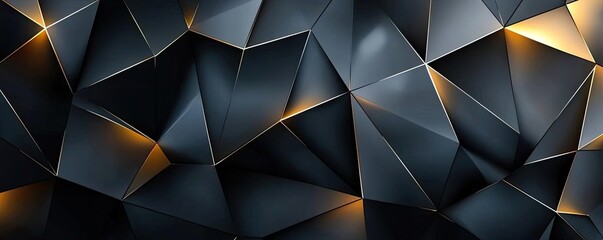 Poster - Triangle abstract background idea. Abstract textured background with geometric shapes and warm lighting effects.