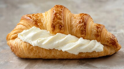 Poster - Delicious croissant filled with smooth cream cheese ideal for a delightful breakfast experience