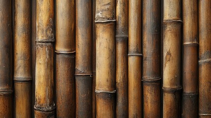 Aufkleber - Bamboo wall texture background providing blank space for text or graphic overlay in natural earthy tones