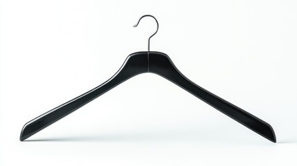 Fototapete - Minimalist black clothes hanger displayed against a clean white background showcasing simplicity and functionality in garment organization.
