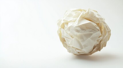 Aufkleber - Crumpled white paper ball isolated on a clean background symbolizing waste creativity or brainstorming ideas and concepts for design projects
