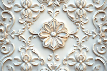 Poster - sophisticated classical 3d pattern. ancient ornament. background image. created with generative ai t
