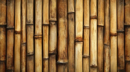 Aufkleber - Natural bamboo texture background with vertical stalks creating a warm, rustic design ideal for organic and natural-themed projects.