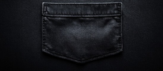 Aufkleber - Black denim fabric texture featuring an empty pocket space ideal for adding custom text or branding elements in design projects.