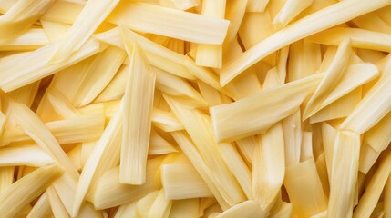 Poster - Sliced bamboo shoots close-up showcasing texture and color ideal for culinary or food-related projects.