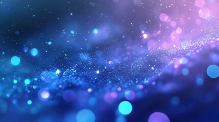 Leinwandbilder - Colorful bokeh lights creating a dreamy abstract background in shades of blue and purple with sparkling effects for festive designs