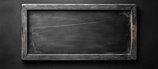 Poster - Black chalkboard framed with empty space for text creative concept for announcements or educational content on a dark background