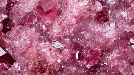 Poster - Close up macro photography of sparkling pink mineral textures for backgrounds showcasing natural beauty and elegance in design projects