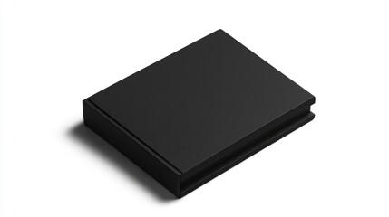 Poster - Elegant black book mockup showcasing the back cover with soft shadow effect on a clean white background