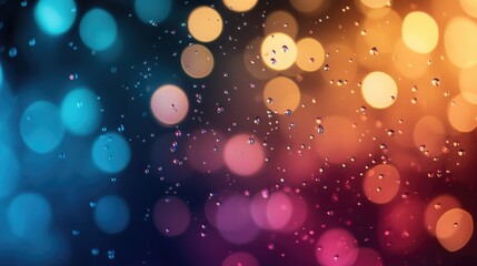 Leinwandbilder - Colorful Bokeh Background with Water Drops Creating a Dreamy Atmosphere Ideal for Artistic and Abstract Designs