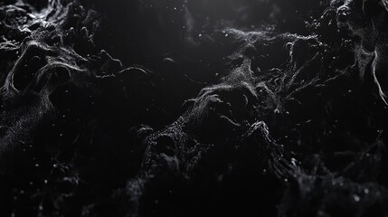 Poster - Abstract black canvas texture with dramatic waves for creative logo printing or background design purposes in modern art applications