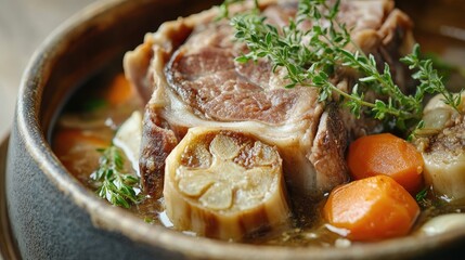 Poster - Traditional Bone Broth Recipe Crafted with Fresh Vegetables and Herbs for a Nutritious and Flavorful Dish