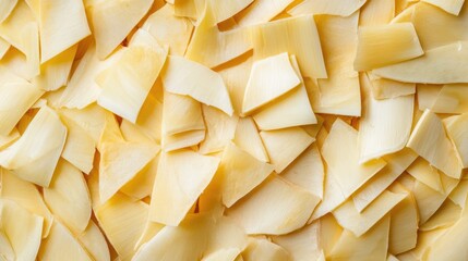 Aufkleber - Sliced bamboo shoots texture top view aerial close up of natural organic vegetable for culinary and healthy lifestyle concepts