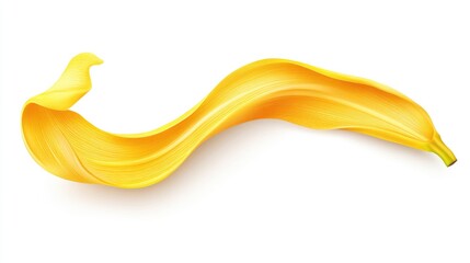 Poster - Banana peel on white background symbolizing health and nutrition with vibrant color and texture for wellness concepts and dietary illustrations
