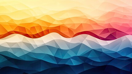 Poster - Triangle abstract background idea. Abstract colorful waves in a geometric design with vibrant hues and smooth gradients.