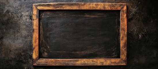 Poster - Chalkboard Texture Framed in Rustic Wood Ideal for Text and Creative Presentations