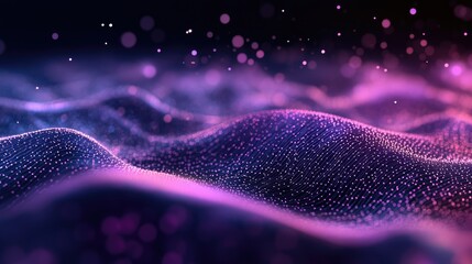 Leinwandbilder - Abstract wave of luminous bokeh lights in vibrant colors creating a mystical and dreamy atmosphere for creative backgrounds or designs.