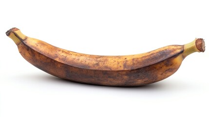 Poster - Ripe and overripe banana on a clean white background showcasing natural textures and colors for food-related projects or designs