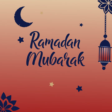 Ramadan mubarak  simple typography islamic Festival