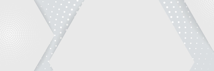 Poster - White geometric abstract background overlap layer on bright space with lines effect decoration, eps10.