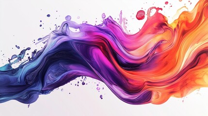 Poster - A clean splash of transparent blue liquid waves in abstract colorful motion