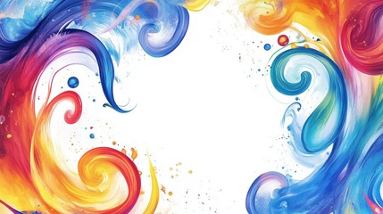 Poster - Colorful abstract swirls and splashes create a vibrant backdrop for design and illustration