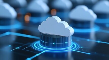Poster - Futuristic Concept of Cloud Computing with Digital Circuits and Abstract Technology Background