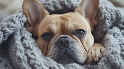 pareja de bulldog francés acostados en un sofá relajados
